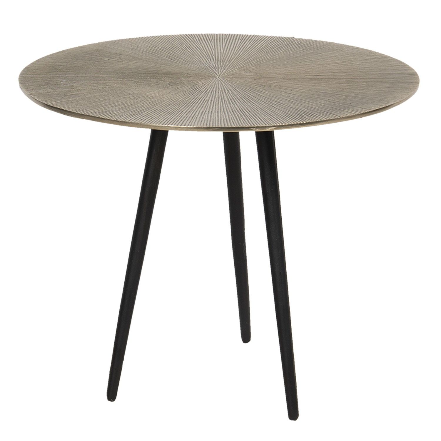Kovový odkládací stolek ve zlato-černém provedení Coquilles – Ø 41*35 cm Clayre & Eef - LaHome - vintage dekorace
