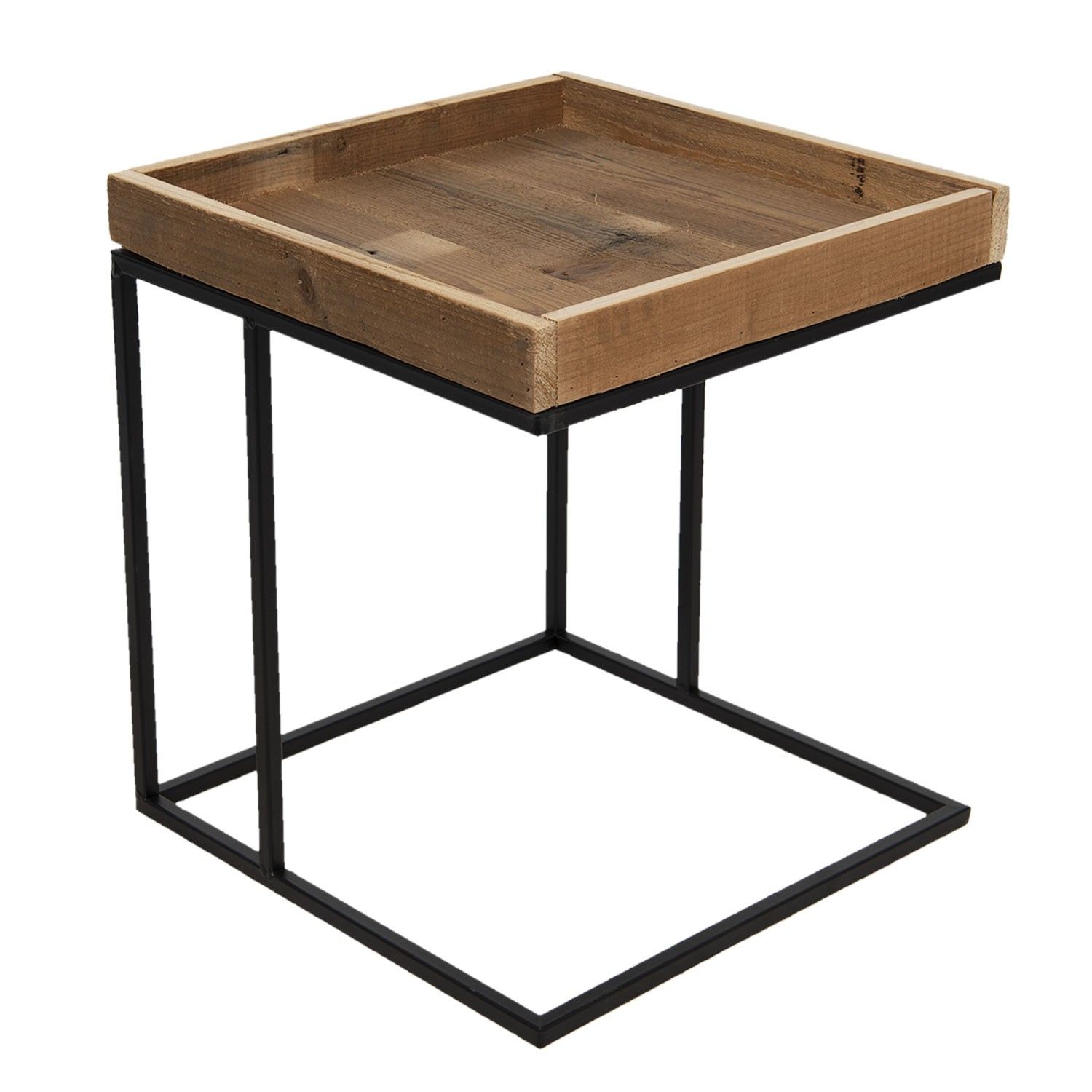 Dřevěno-kovový odkládací stolek Renart - 40*40*45 cm Clayre & Eef - LaHome - vintage dekorace