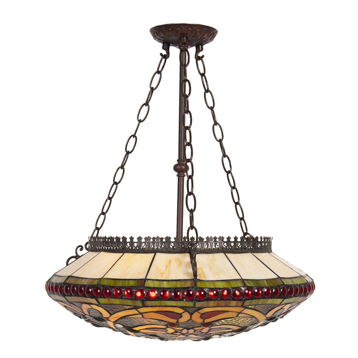 Závěsné stropní světlo Tiffany - 51*112 cm E27/max 3*60W Clayre & Eef - LaHome - vintage dekorace