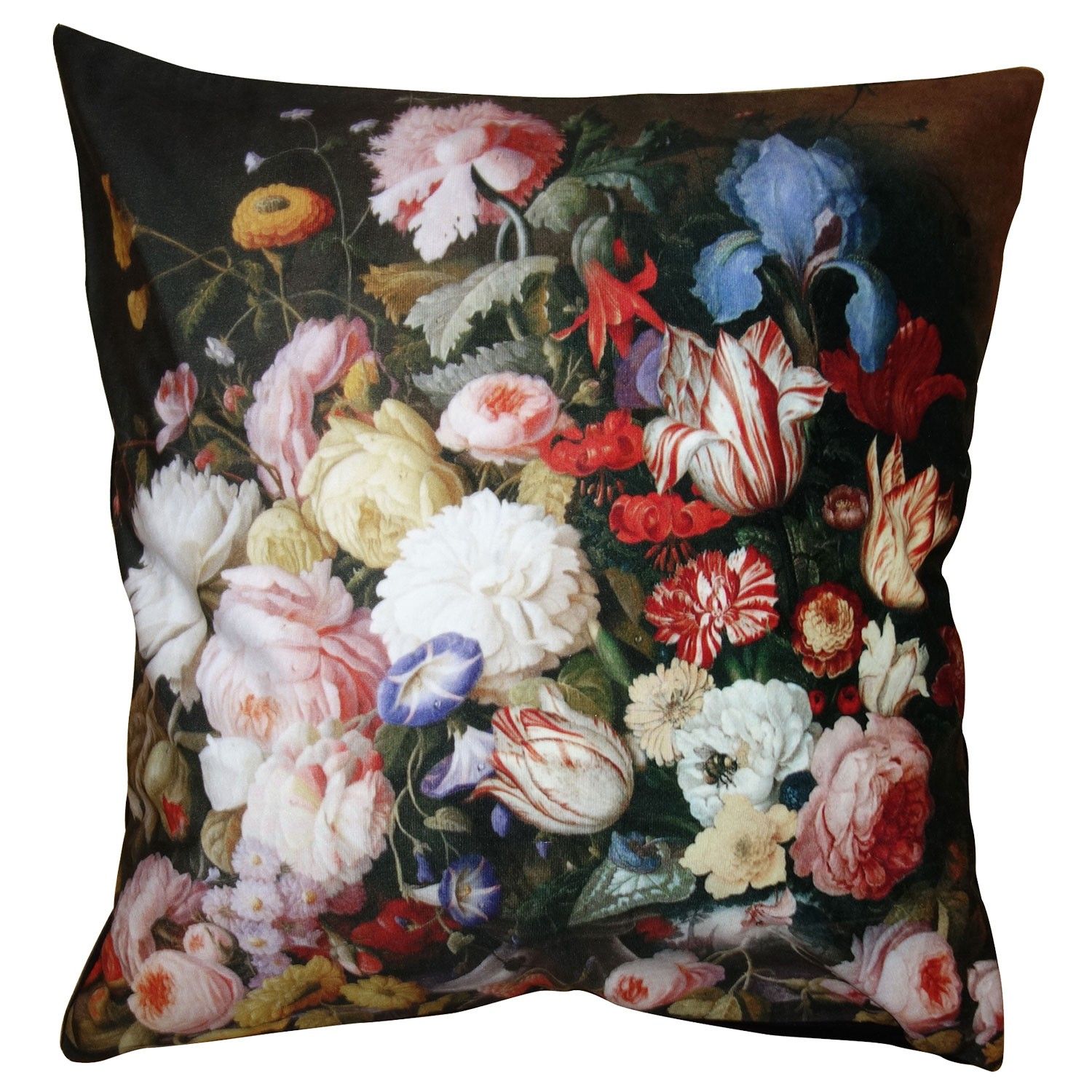 Květinový povlak na polštář se sametovým povrchem Manon - 45*45 cm Clayre & Eef - LaHome - vintage dekorace