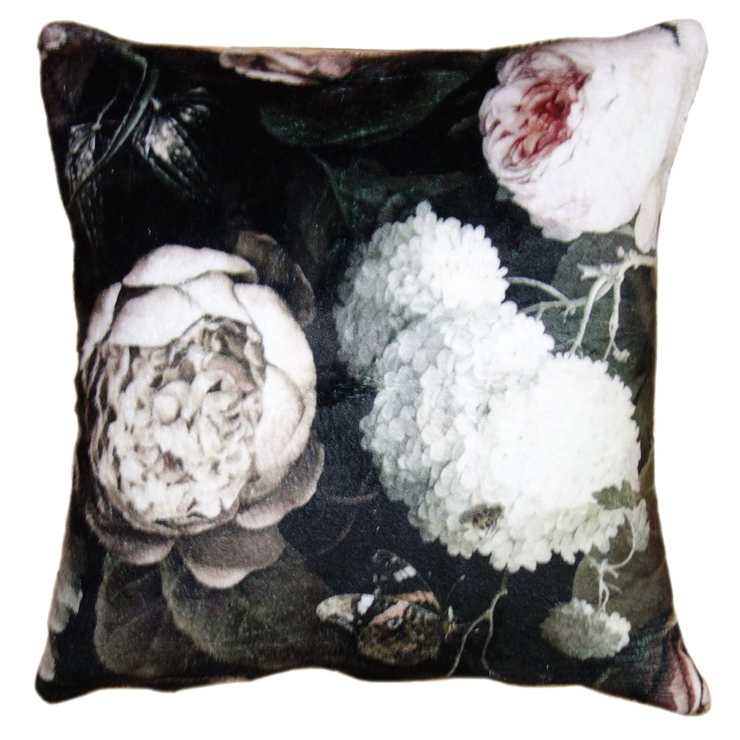 Květinový sametový povlak na polštář Manon - 45*45 cm Clayre & Eef - LaHome - vintage dekorace