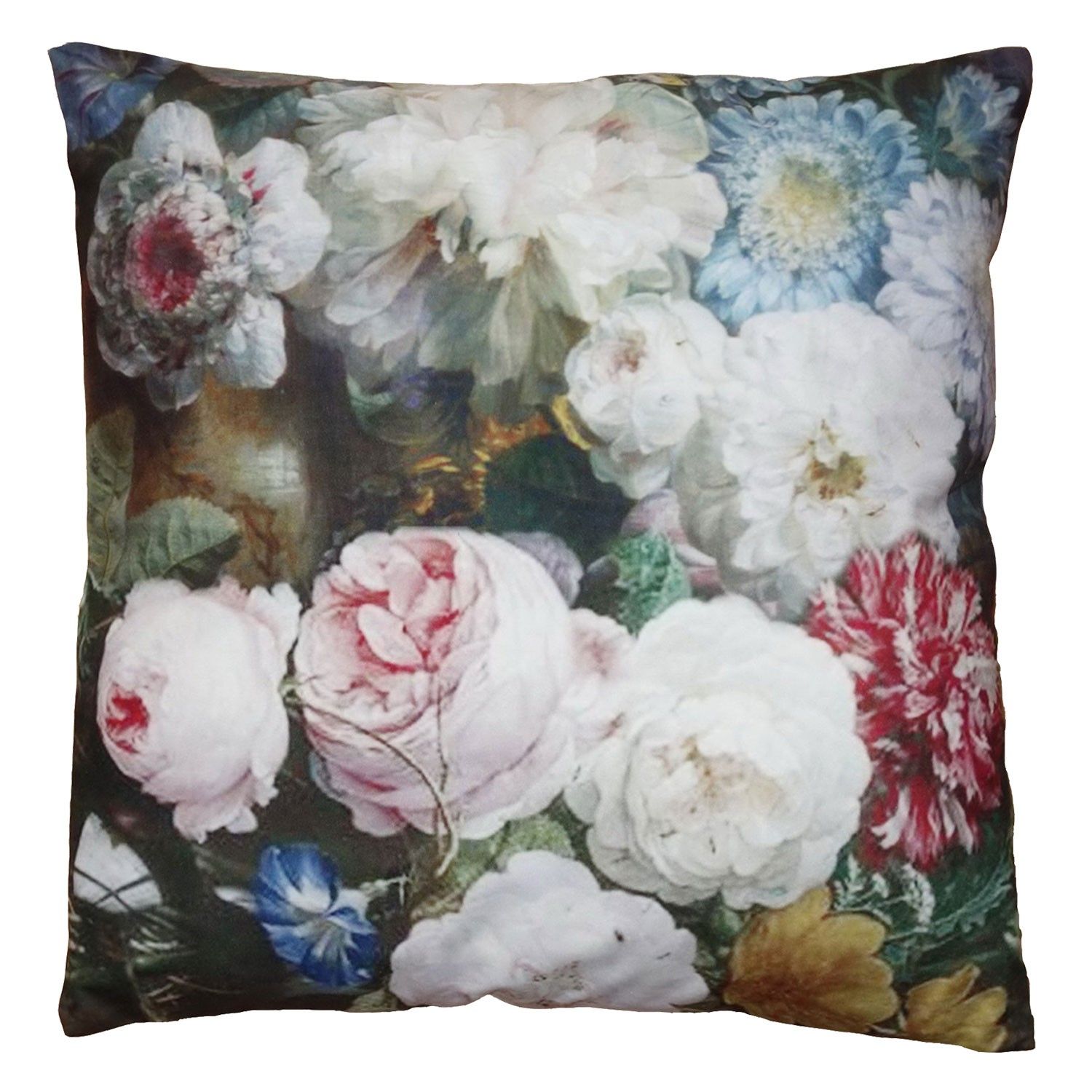 Sametový povlak na polštář s rozkvetlými květy Manon - 45*45 cm Clayre & Eef - LaHome - vintage dekorace