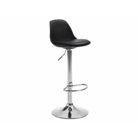 Kave Home Černá koženková barová židle LaForma Orlando 60-82 cm