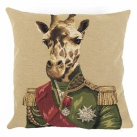 Béžový gobelínový polštář důstojník Žirafa - 45*15*45cm Mars & More LaHome - vintage dekorace