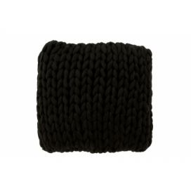Pletený černý polštář Tricot black - 40*40 cm J-Line by Jolipa