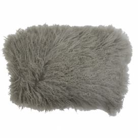 Polštář šedá ovčí kůže kudrnatý dlouhý chlup Curly grey - 35*50*10cm Mars & More LaHome - vintage dekorace