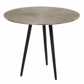 Kovový odkládací stolek ve zlato-černém provedení Coquilles – Ø 41*35 cm Clayre & Eef