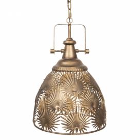 Zlatá závěsná lampa Baldoin - 41*41*54/164 cm E27/max 1*40W Clayre & Eef