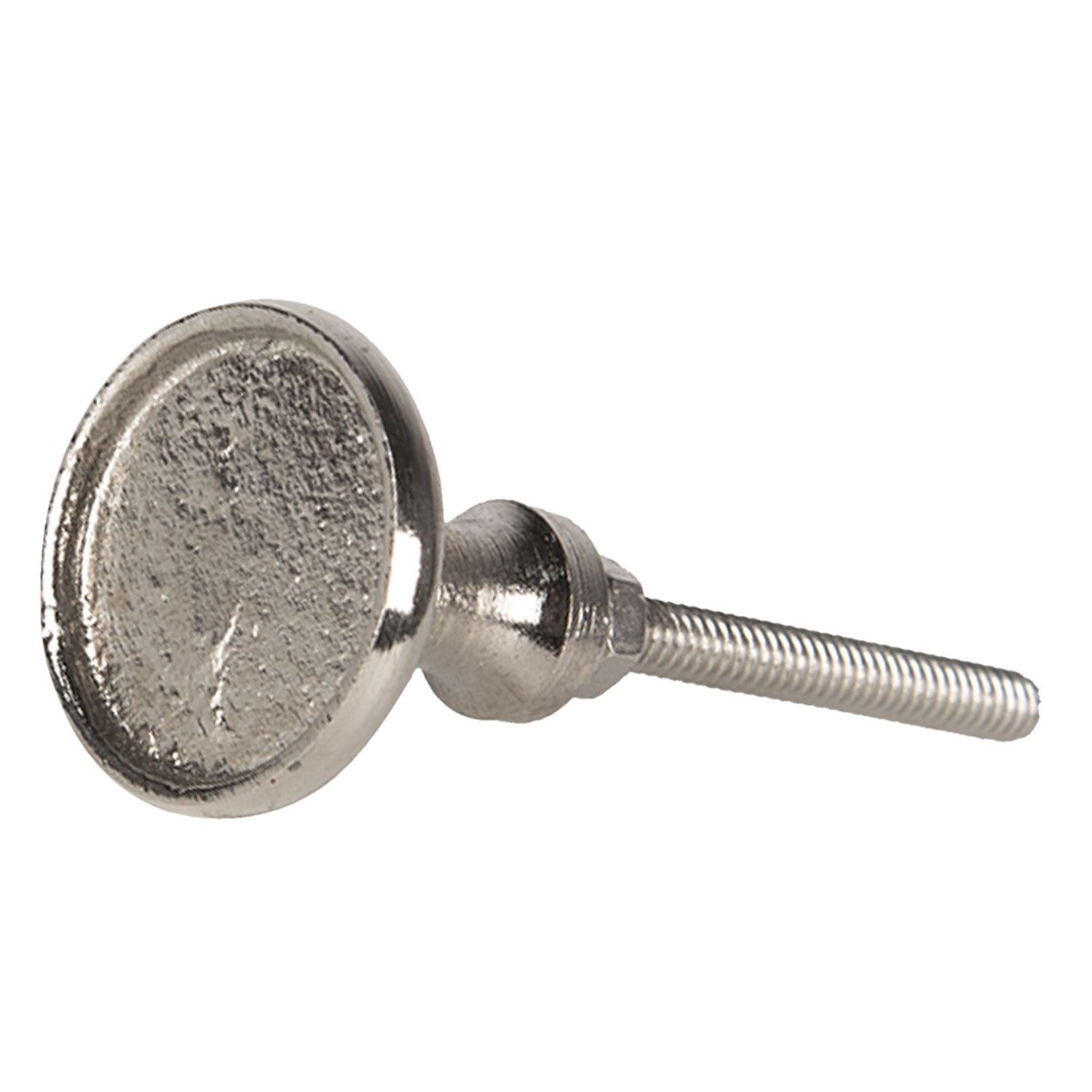 Stříbrná kulatá kovová úchytka- Ø 3*3 cm Clayre & Eef - LaHome - vintage dekorace