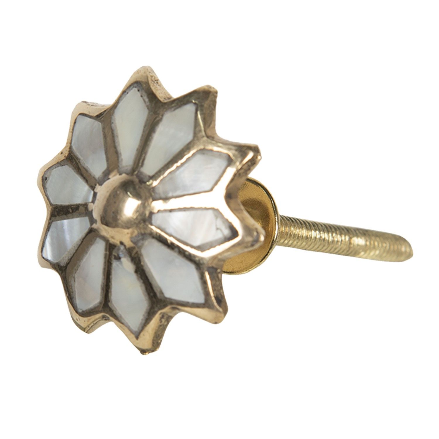 Vintage úchytka ve tvaru květiny se zlatým rámováním – Ø 3 cm Clayre & Eef - LaHome - vintage dekorace