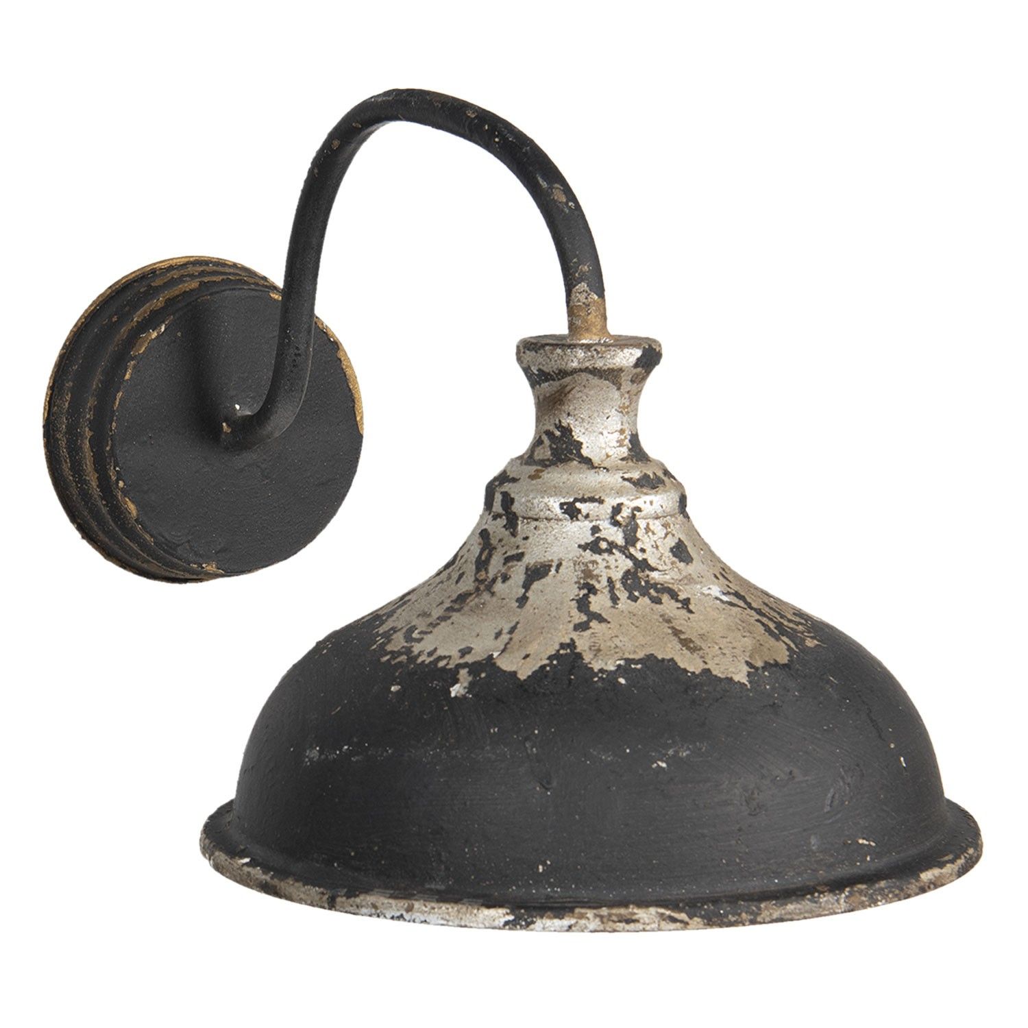 Černá nástěnná retro lampa s patinou - 40*27*25 cm E14/max 1*25W Clayre & Eef - LaHome - vintage dekorace