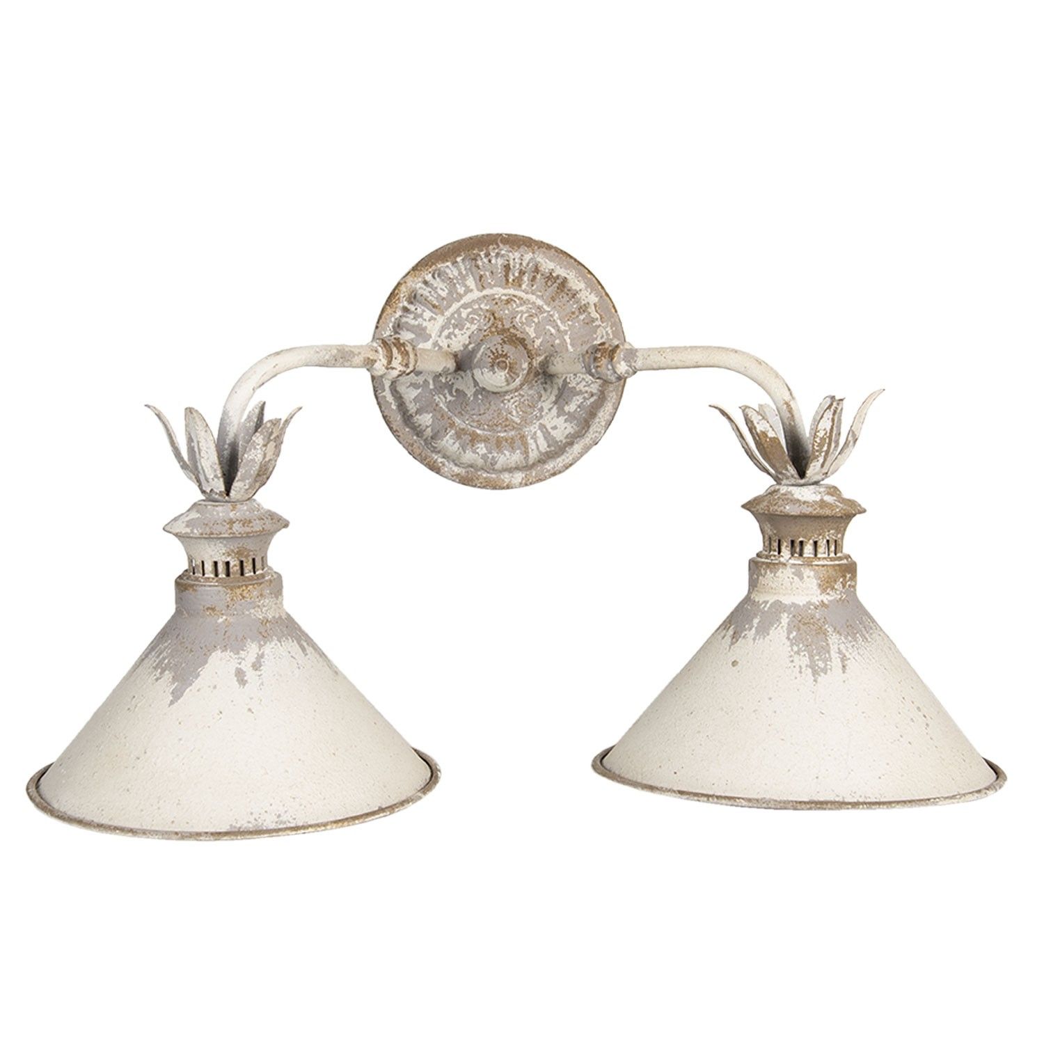 Krémová kovová nástěnná vintage lampa Blow - 56*30*33 cm Clayre & Eef - LaHome - vintage dekorace