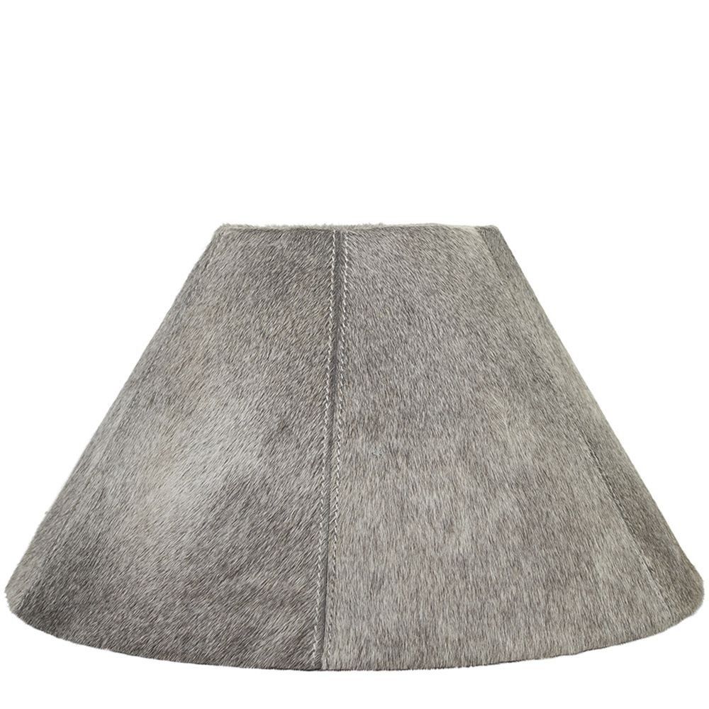 Kónické šedé stínidlo lampy z hovězí kůže - Ø 39*Ø 16*23cm / E27 Mars & More - LaHome - vintage dekorace