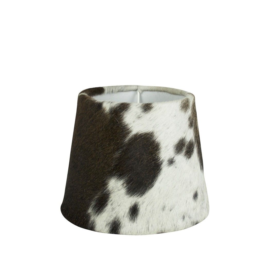 Stínidlo lampy z kravské kůže černá / bílá - Ø20*17cm Mars & More - LaHome - vintage dekorace