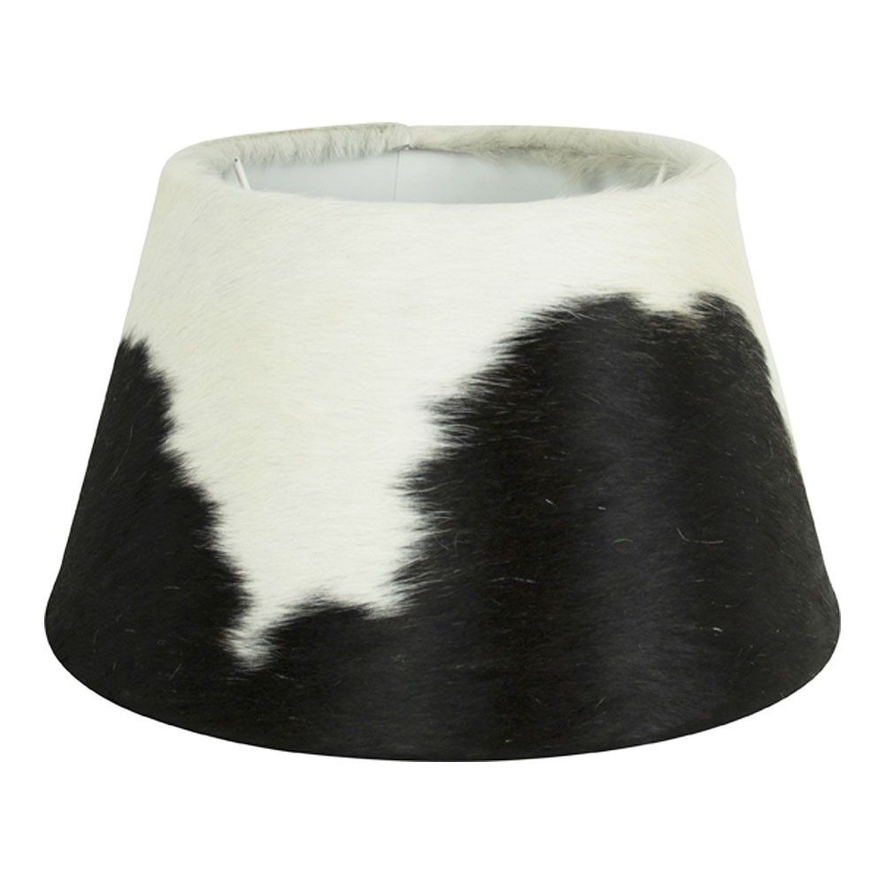 Stínidlo lampy z kravské kůže černá/ bílá - Ø 30*18,5cm Mars & More - LaHome - vintage dekorace