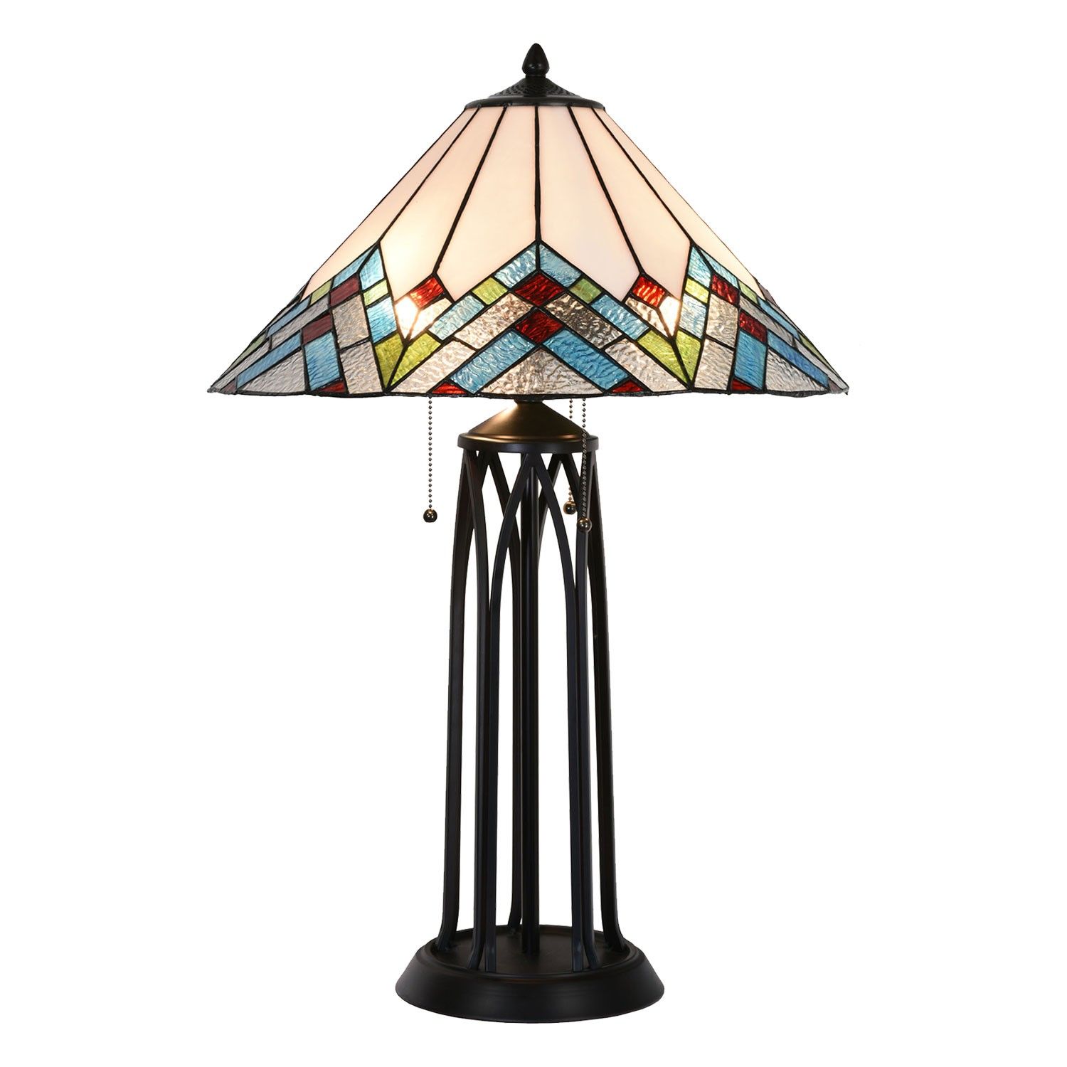 Stolní lampa Tiffany Géometrie – Ø 51*75 cm Clayre & Eef - LaHome - vintage dekorace