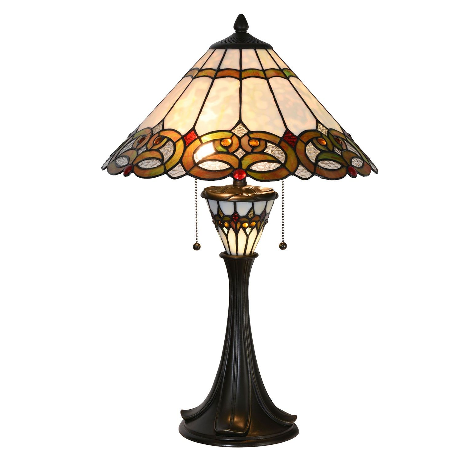 Stolní Tiffany lampa Bretzel – Ø 40*61 cm Clayre & Eef - LaHome - vintage dekorace