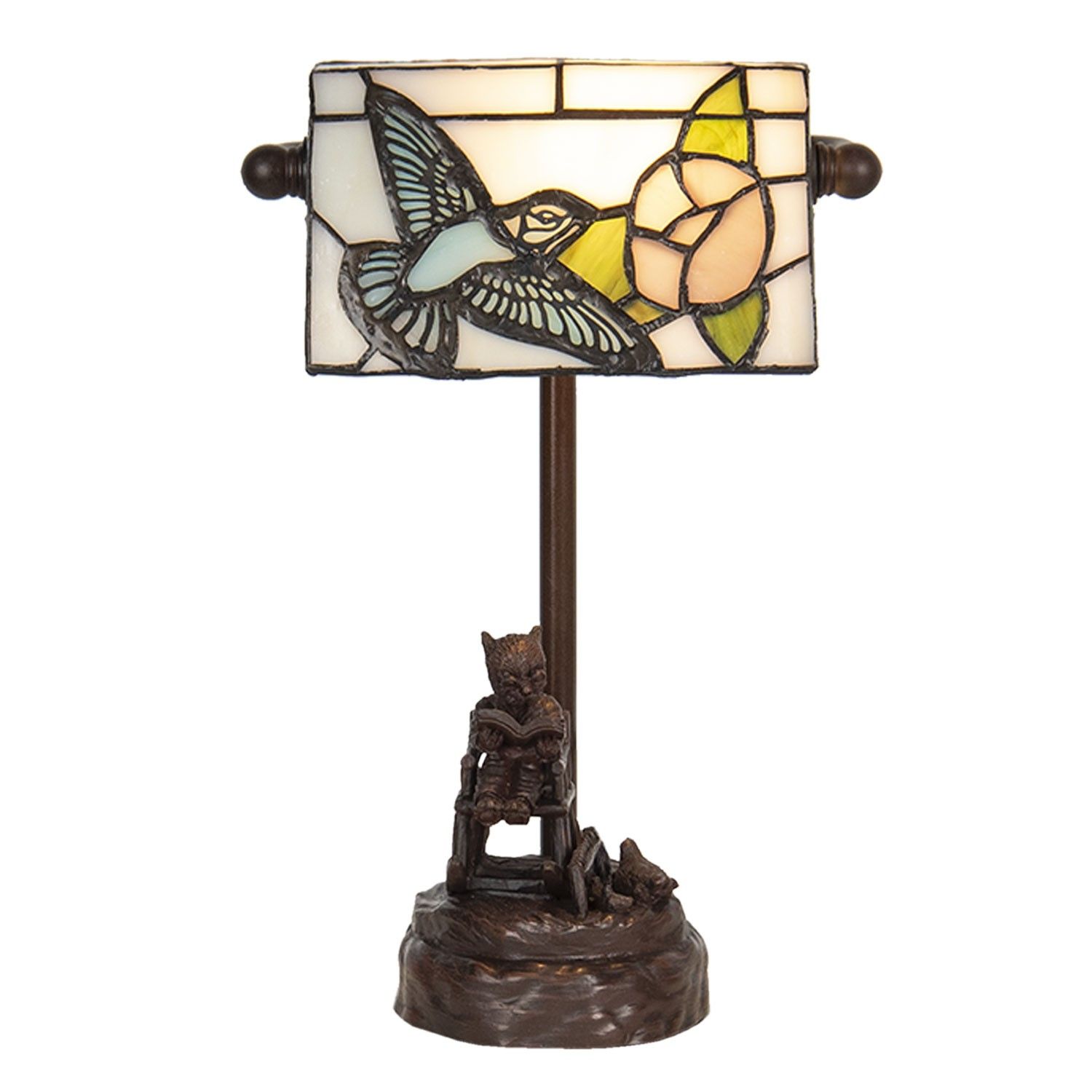 Stolní vitrážová lampa Tiffany s medvídkem - 17*15*28 cm E14/max 1*25W Clayre & Eef - LaHome - vintage dekorace