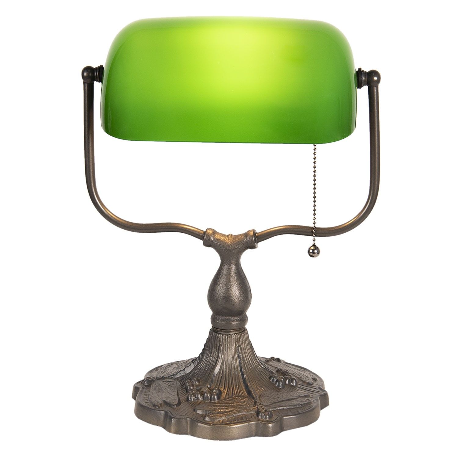 Zelená bankovní lampa tiffany Velves - 27*20*36 cm 1x E27 / max 60w Clayre & Eef - LaHome - vintage dekorace