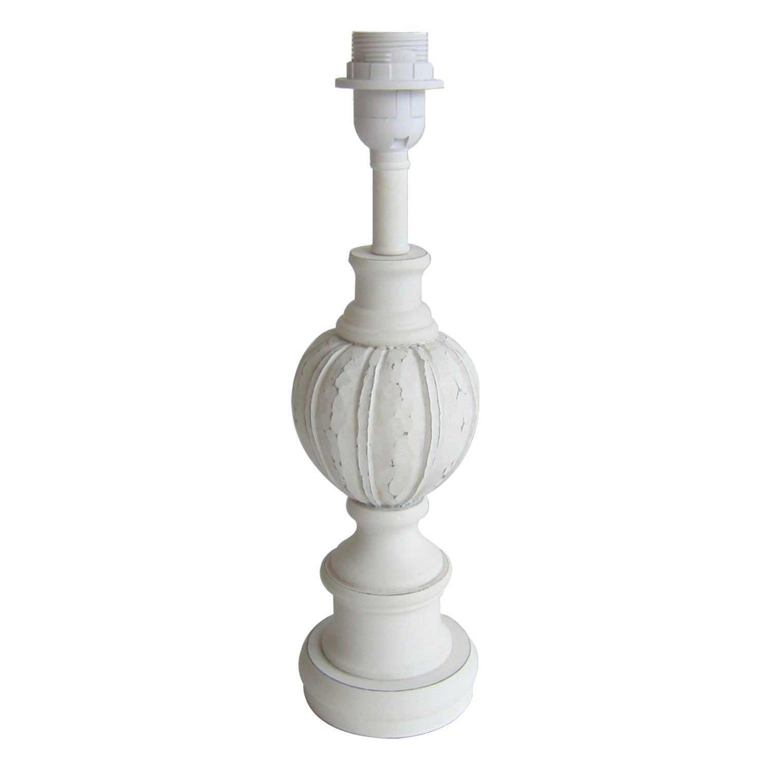 Bílá dřevěná noha k lampě Alice - Ø 11*40 cm Clayre & Eef - LaHome - vintage dekorace