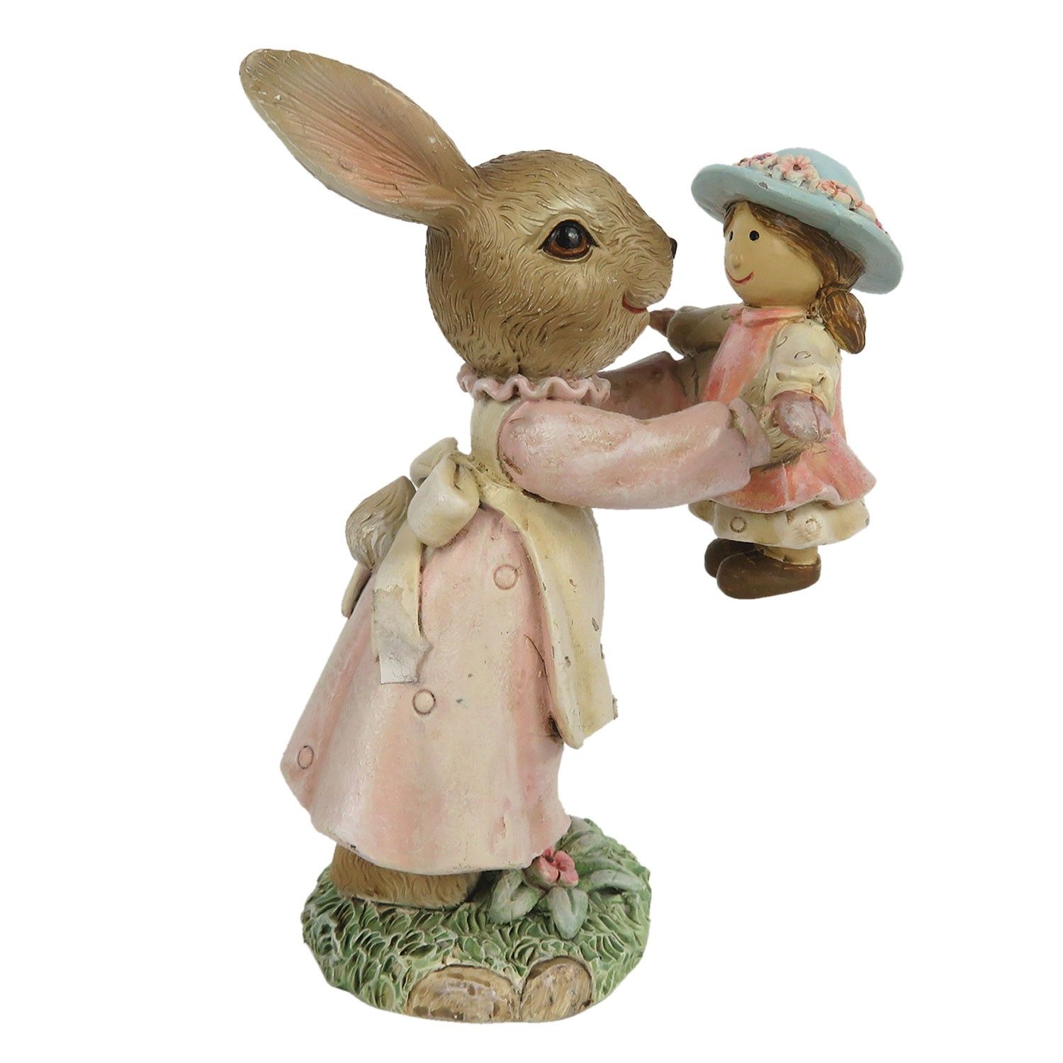 Dekorace králičí slečny s panenkou - 8*5*11 cm Clayre & Eef - LaHome - vintage dekorace