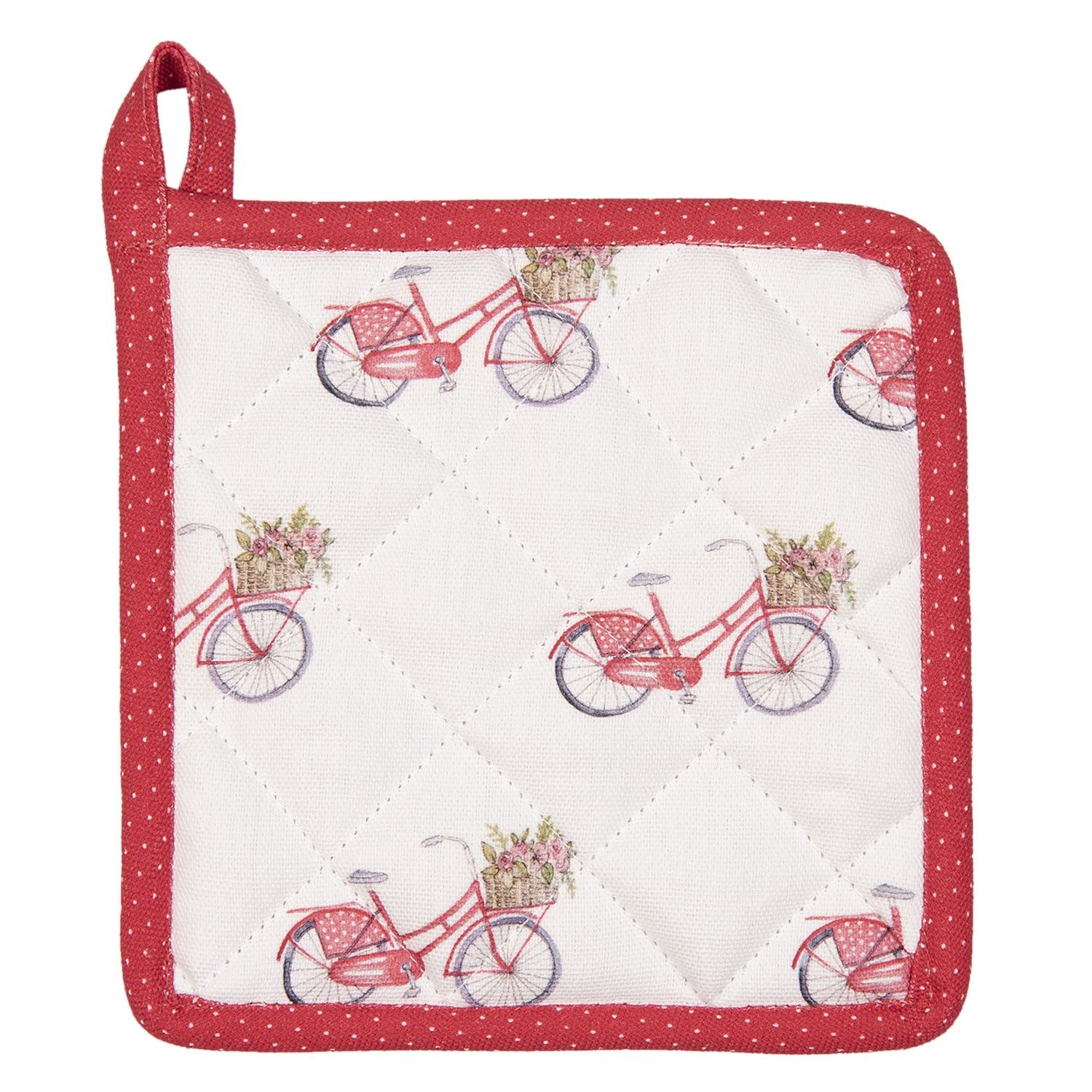 Kuchyňská bavlněná chňapka pro děti Red Bicycle - 16*16 cm Clayre & Eef - LaHome - vintage dekorace