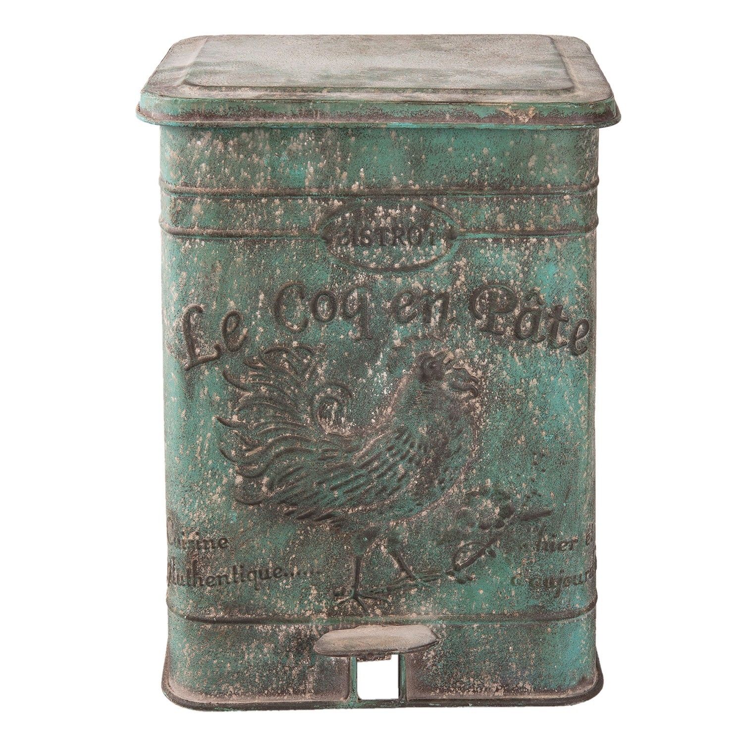 Zelený retro odpadkový koš s kohoutem - 26*30*35 cm/15L Clayre & Eef - LaHome - vintage dekorace