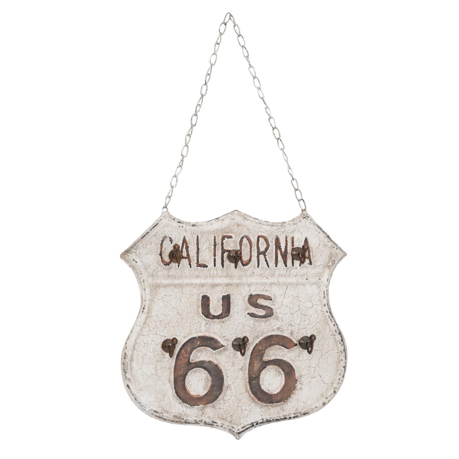 Nástěnný plechový věšák California - 27*3*27 cm Clayre & Eef - LaHome - vintage dekorace