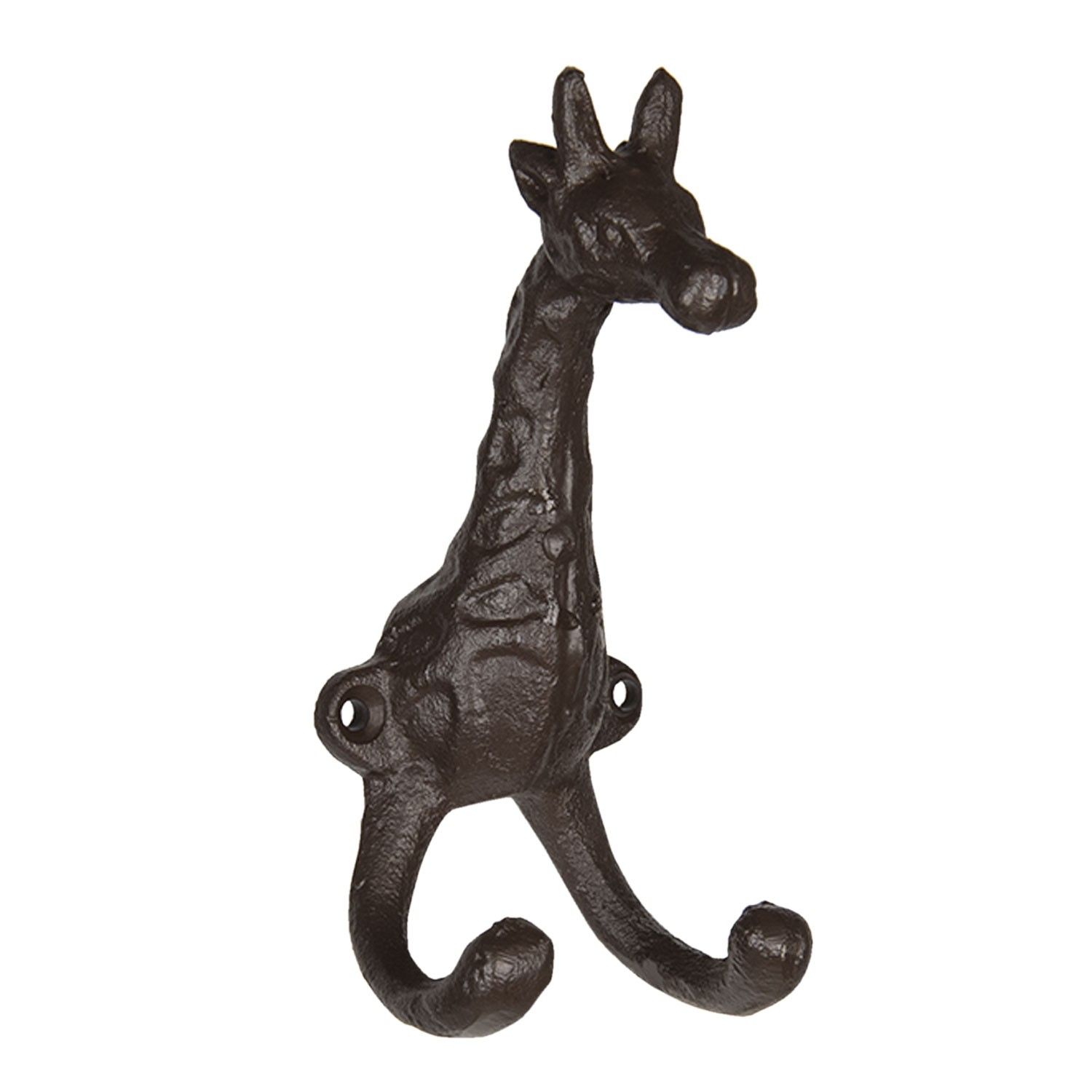 Kovový nástěnný háček v designu žirafy - 7*6*15 cm Clayre & Eef - LaHome - vintage dekorace