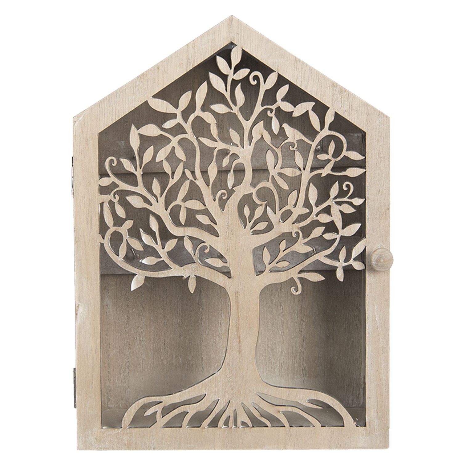 Dřevěná skříňka na klíče se stromem - 18*6*25 cm Clayre & Eef - LaHome - vintage dekorace