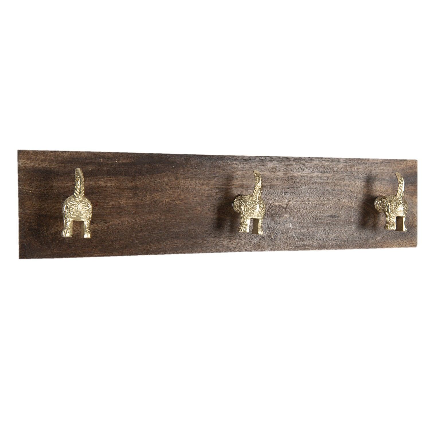 Dřevěný nástěnný věšák s knopkami psích ocásků - 44*8*10 cm Clayre & Eef - LaHome - vintage dekorace