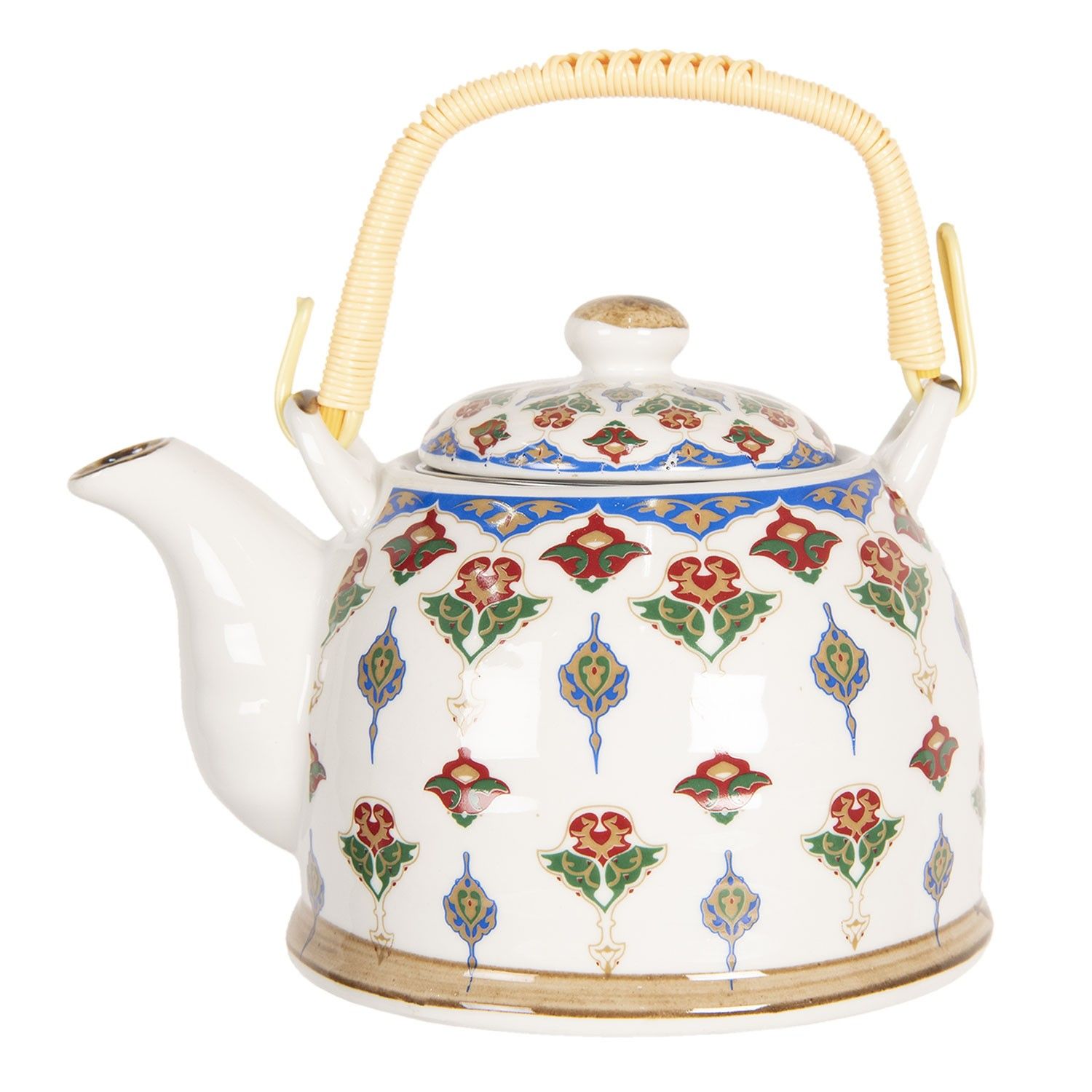 Konvice na čaj s květinovými ornamenty - 18*14*12 cm / 0,8L Clayre & Eef - LaHome - vintage dekorace
