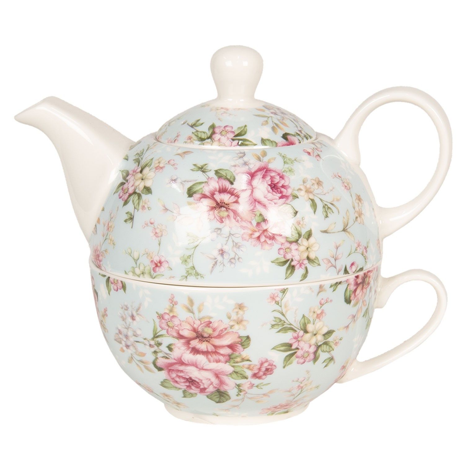 Modrý Tea for one Garden III  - 0,4L / 0,25L Clayre & Eef - LaHome - vintage dekorace