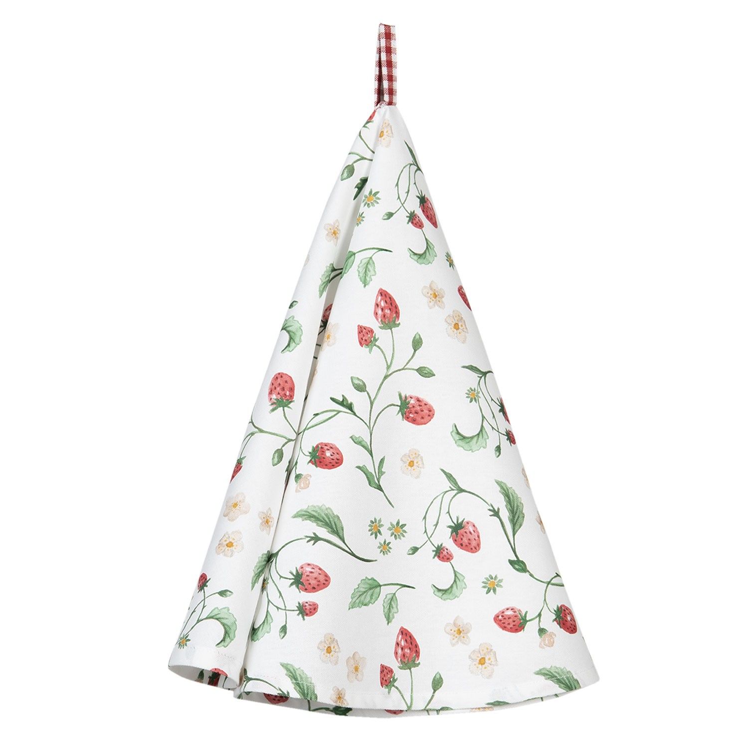 Bavlněná utěrka s motivem lesních jahod Wild Strawberries – Ø 80 cm  Clayre & Eef - LaHome - vintage dekorace