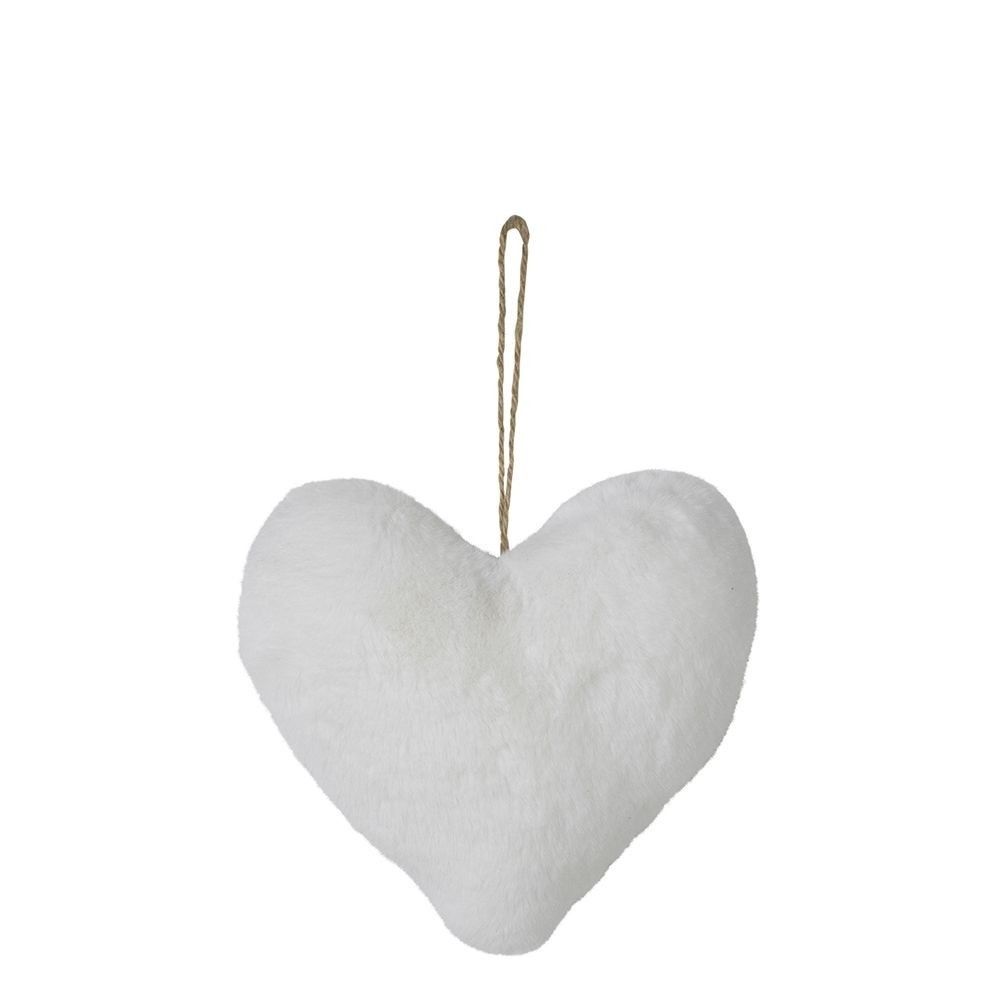 Závěsná dekorace srdce bílá 10cm - 10*5*10cm Mars & More - LaHome - vintage dekorace