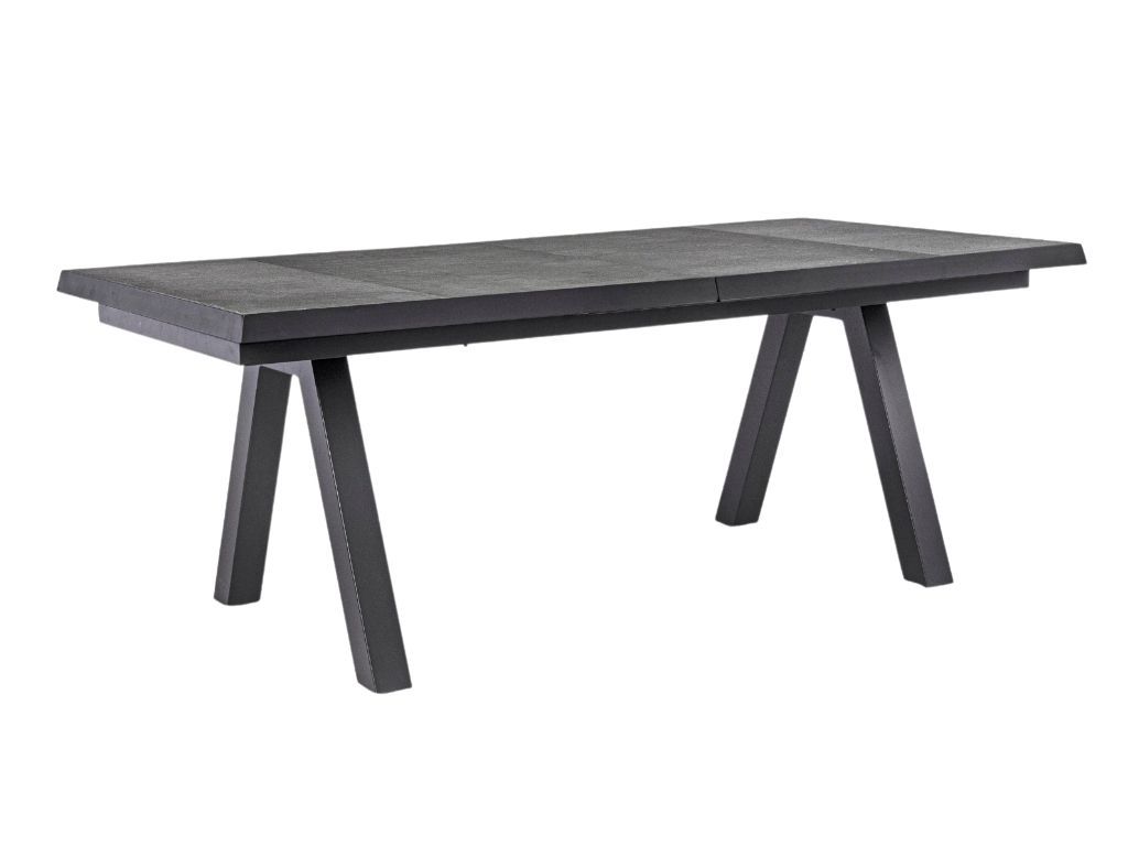 Černý keramický zahradní rozkládací jídelní stůl Bizzotto Kriton 205/265 x 103 cm - Designovynabytek.cz