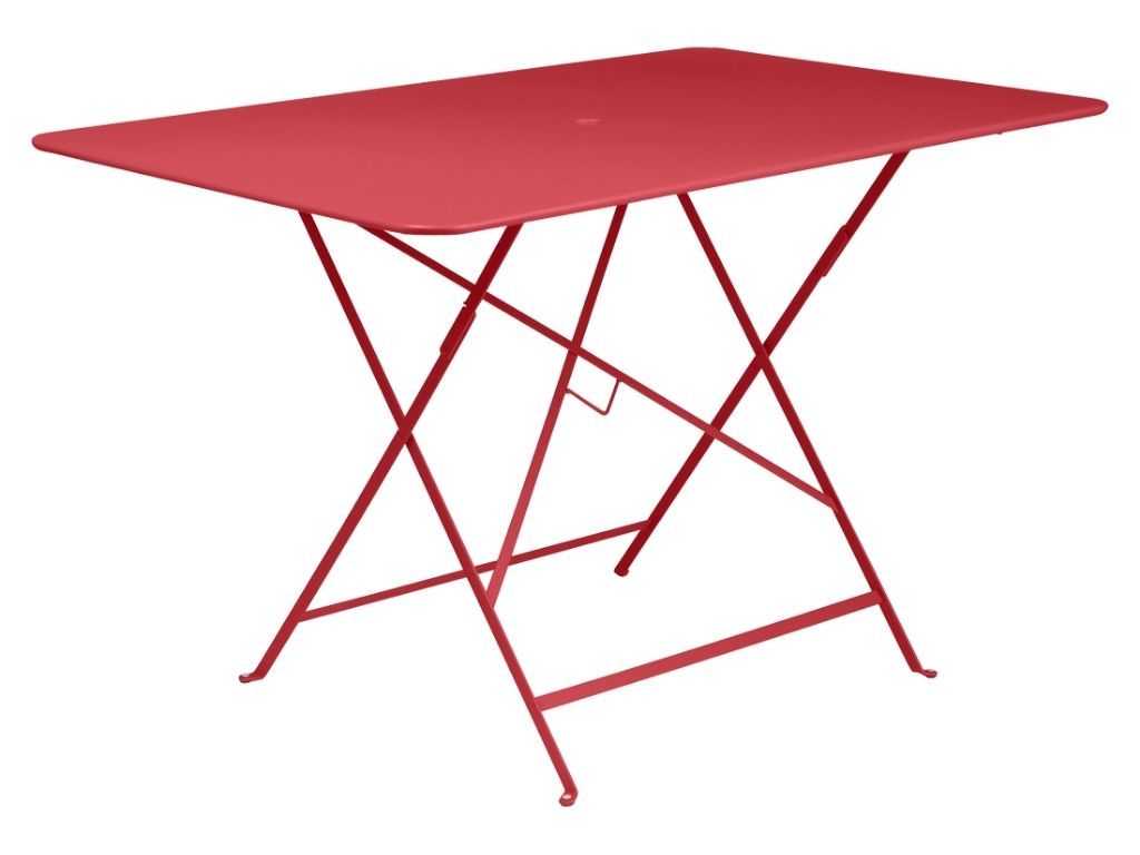 Makově červený kovový skládací stůl Fermob Bistro 117 x 77 cm - Designovynabytek.cz