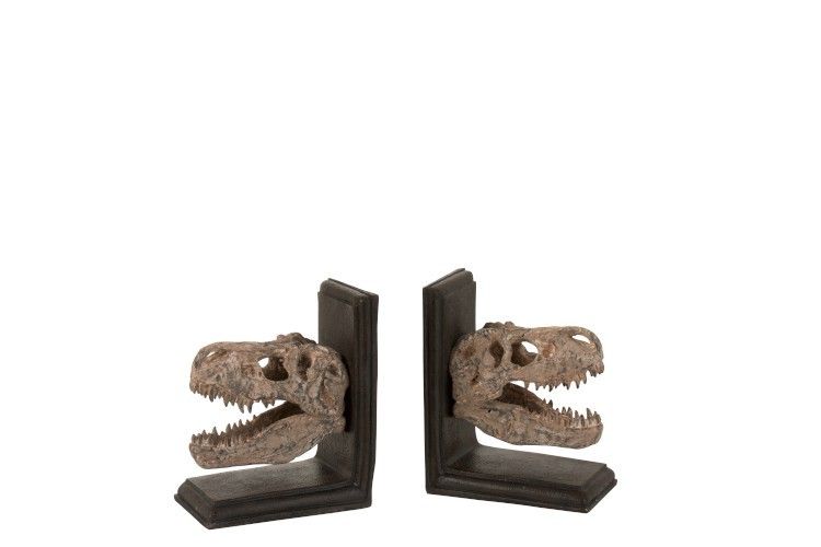 Set 2ks zarážky na knihy s hlavou dinosaura Dino - 28*9*17 cm J-Line by Jolipa - LaHome - vintage dekorace