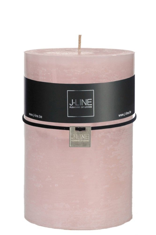 Růžová nevonná svíčka válec X XL -Ø 10*15 cm/120H J-Line by Jolipa - LaHome - vintage dekorace
