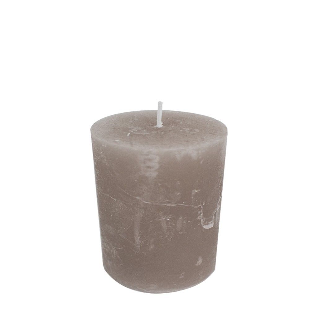 Tmavě hnědo šedá nevonná svíčka Taupe M válec - Ø 7*10cm Mars & More - LaHome - vintage dekorace