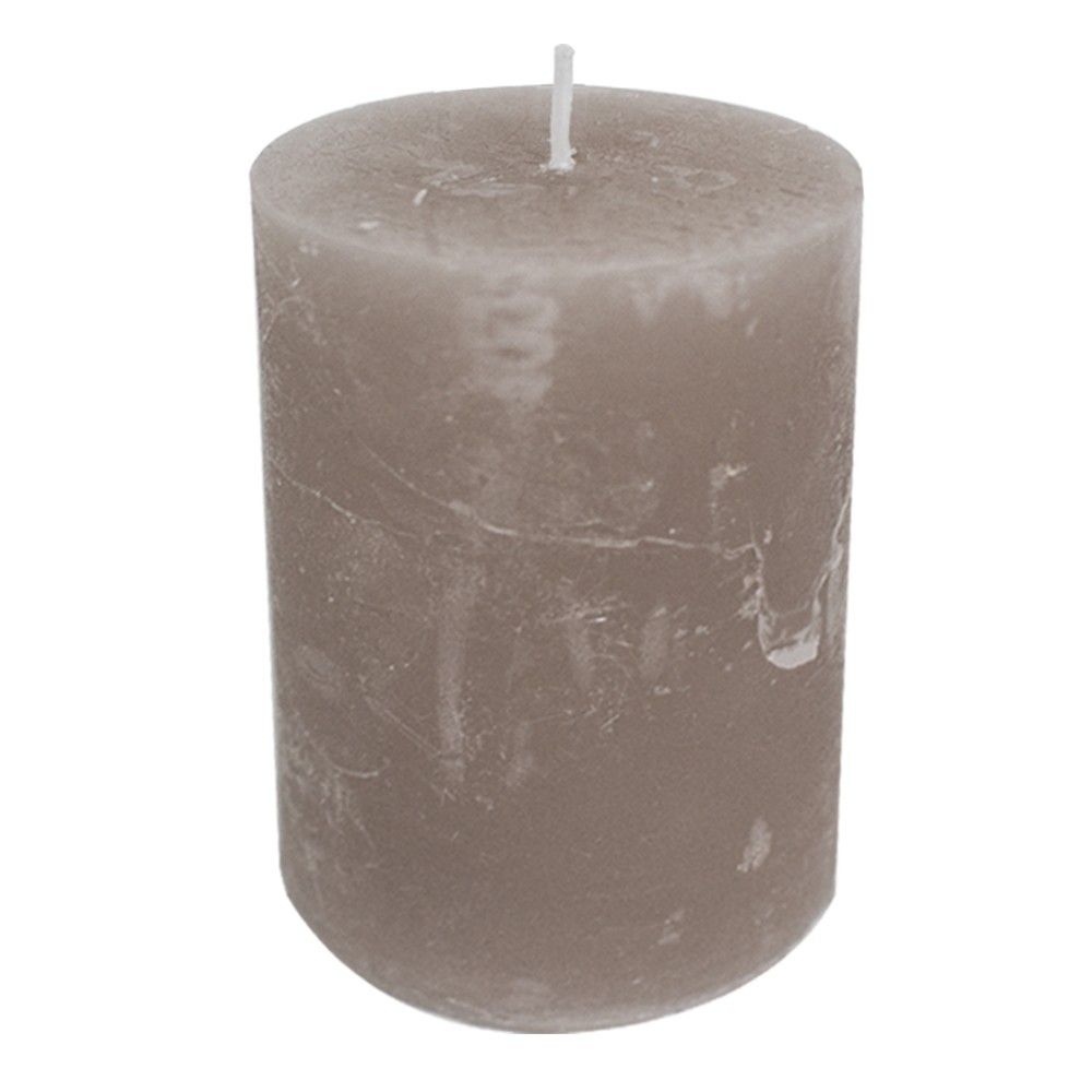 Tmavě hnědo šedá nevonná svíčka Taupe XXL válec  - Ø 10*20cm Mars & More - LaHome - vintage dekorace