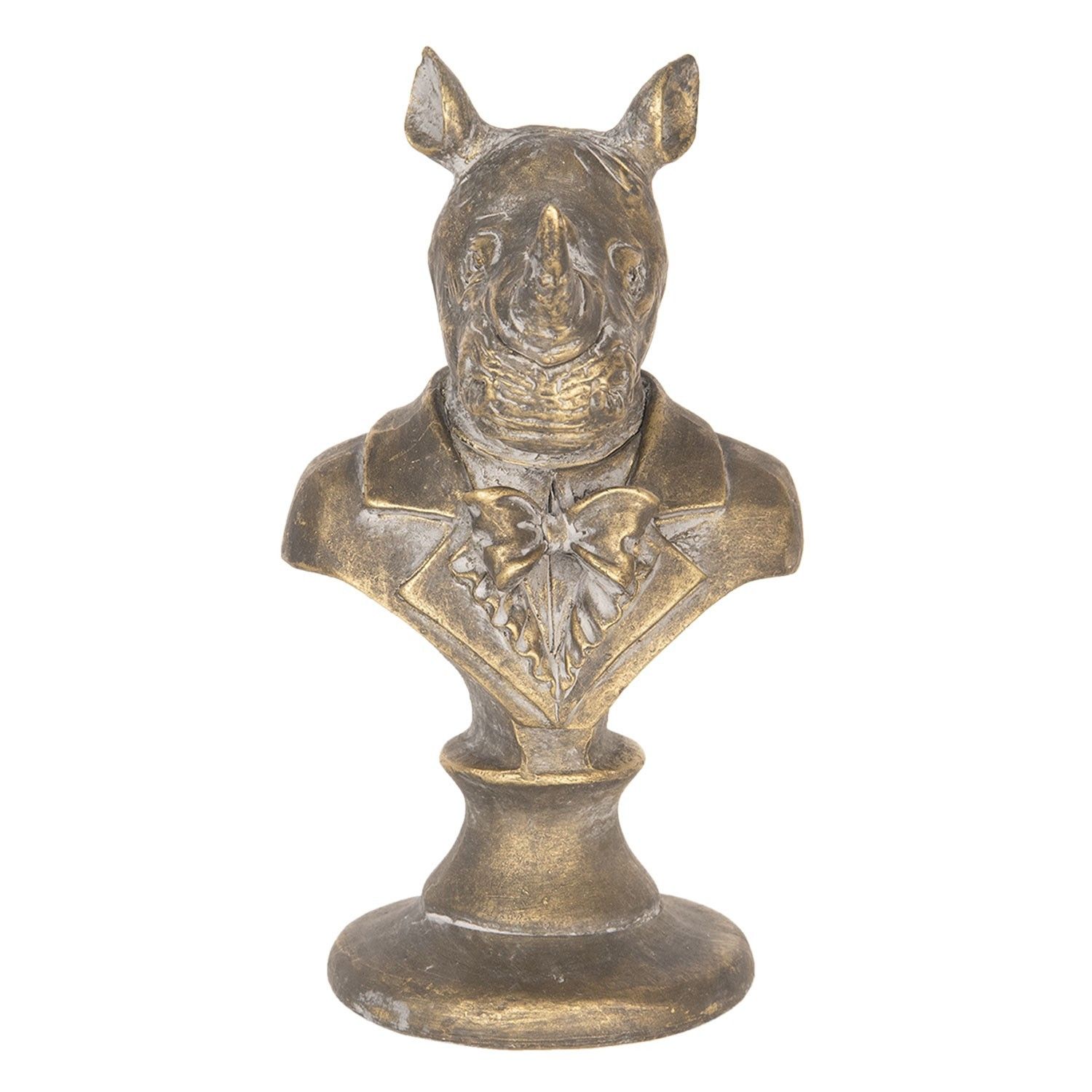 Dekorační socha Bysta nosorožce - 11*11*20 cm Clayre & Eef - LaHome - vintage dekorace