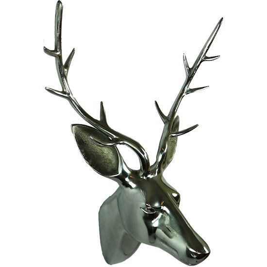 Sříbrná nástěnná dekorace hlava jelena Deer S - 15*14*32cm Mars & More - LaHome - vintage dekorace