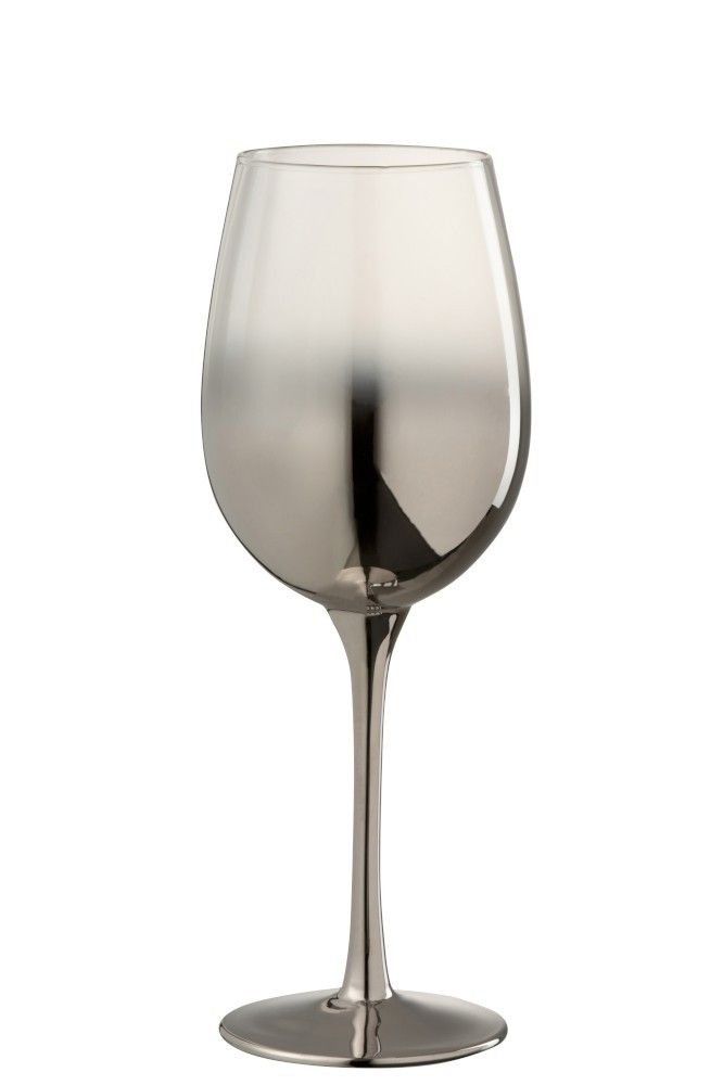 Sklenička na víno Silver Glass - Ø 8*23 cm J-Line by Jolipa - LaHome - vintage dekorace