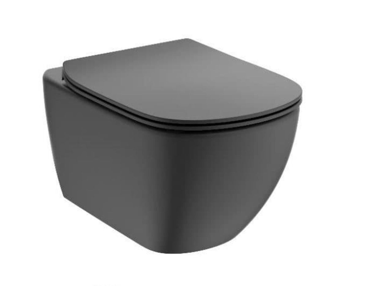 Wc závěsné Ideal Standard Tesi černá mat zadní odpad T3546V3 - Siko - koupelny - kuchyně