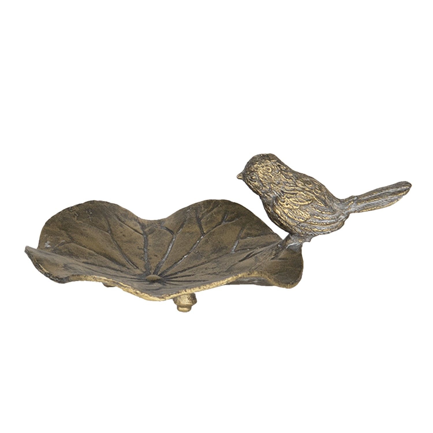 Dekorační kovová miska s ptáčkem - 13*9*4 cm Clayre & Eef - LaHome - vintage dekorace
