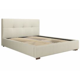 Béžová látková postel MICADONI SAGE 180 x 200 cm