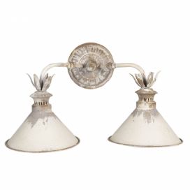 Krémová kovová nástěnná vintage lampa Blow - 56*30*33 cm Clayre & Eef