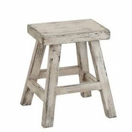 Dřevěná bílá stolička Ibiza - 40*37*45cm J-Line by Jolipa