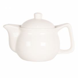 Porcelánová bílá konvička na čaj - Ø 16*11 cm / 0,4L Clayre & Eef